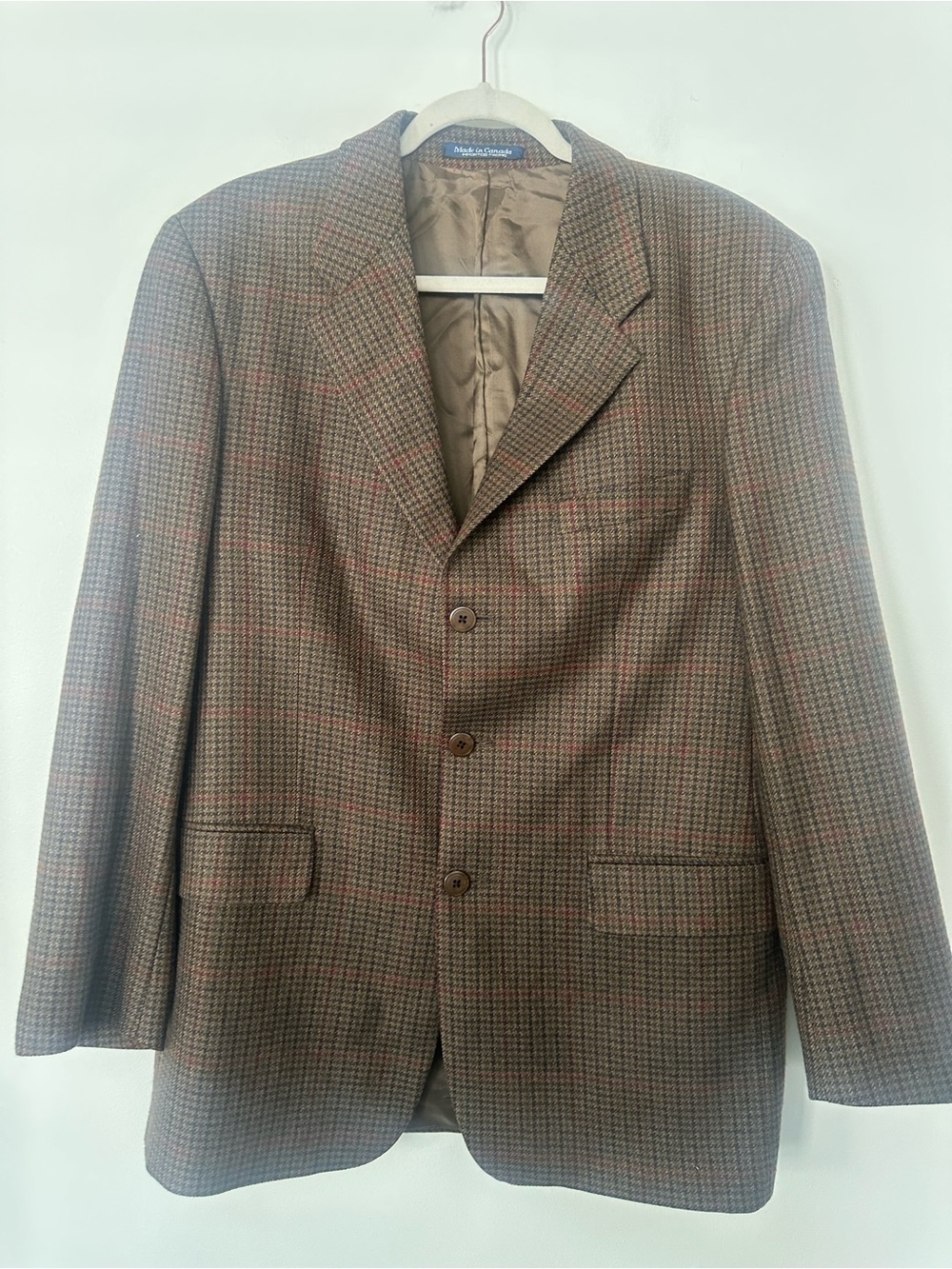 Jean Paul Germain Men’s Plaid Wool Canadian Made Sports Jacket 40R